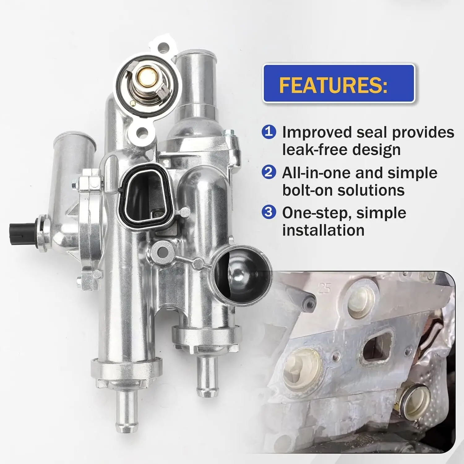 Upgraded Thermostat Housing Assembly for 2009-2020 Dodge Journey 2008-14 Avenger