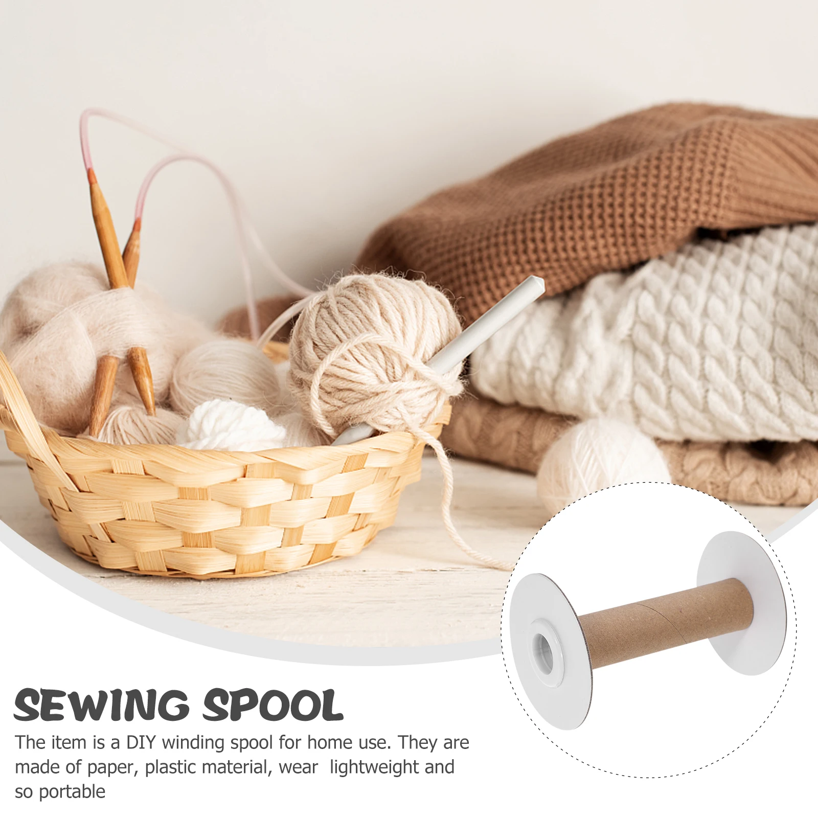 

10Pcs Winding Spools Durable Paper Plastic Bobbins for Sewing DIY Crafts Embroidery Weaving Thread Storage Organizer