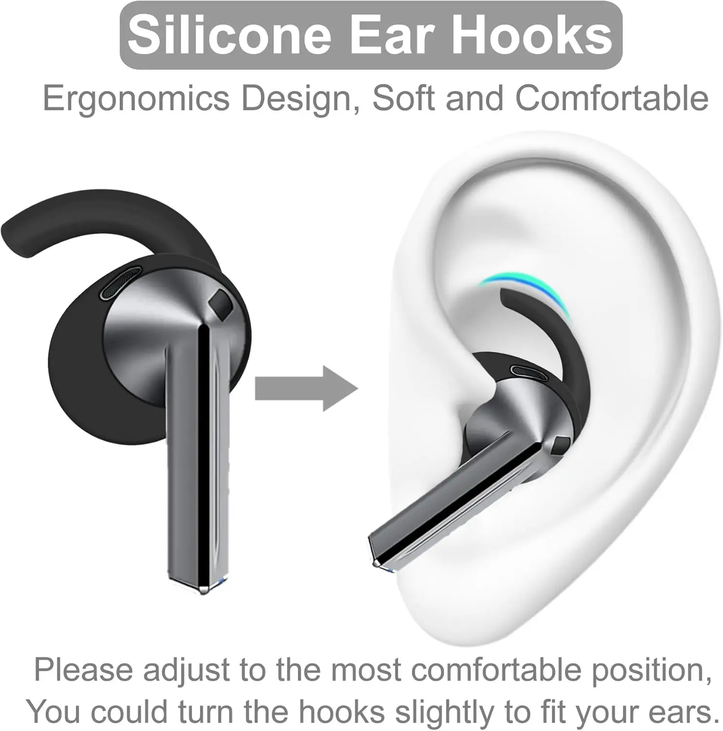 for Galaxy Buds 4 3 Anti-Slip Ear Hooks Wingtip Replacement Silicone Wings Sport Earhooks Wing Tips for Samsung Galaxy Buds 4 3