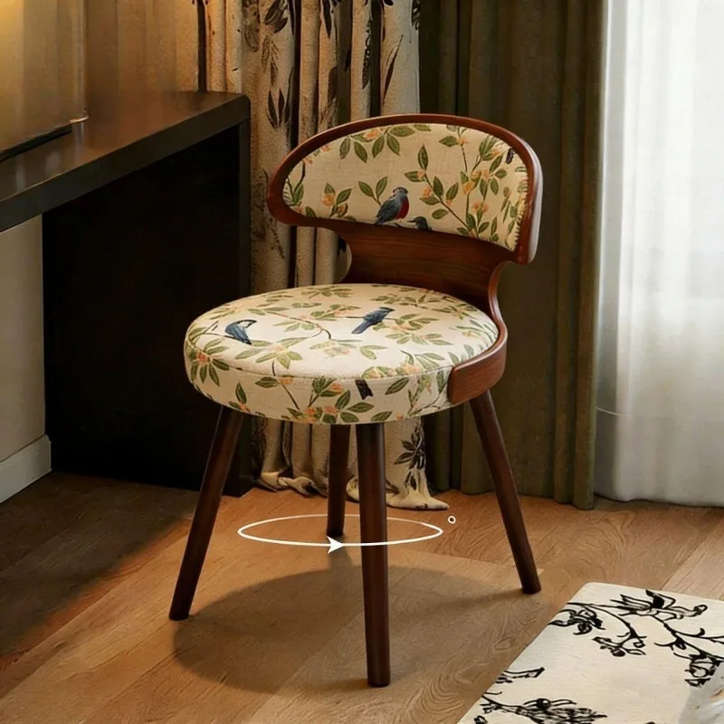 Solid wood back chair Home simple book desk chair Bedroom makeup chair