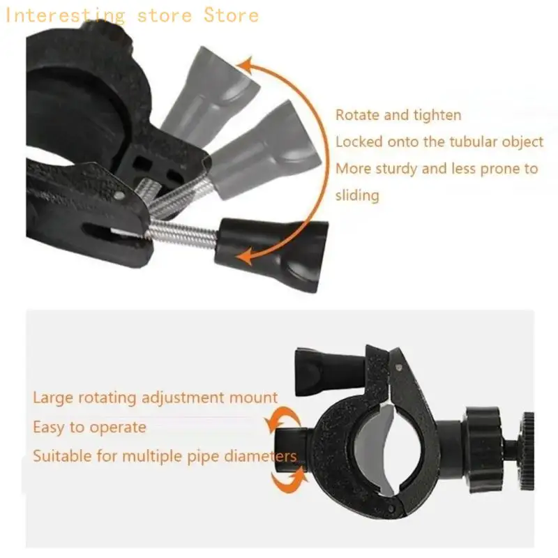 Recording Clip Clamp Mount Adjustable ABS Holder with Locking Stand Attachment for Live Streaming, Online Meetings, and Home