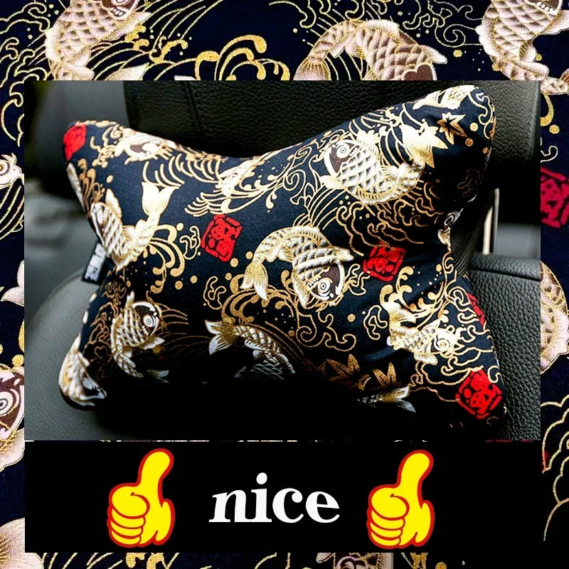 Auto Kopf Kissen Nacken kissen JDM und Wind Tag schwimmende Welt gemalt vier Jahreszeiten Universal Auto Innen kissen Auto Knochen Kissen