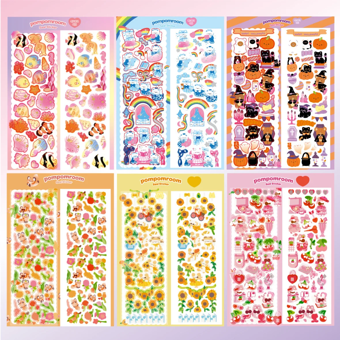 Kawaii Ins Hot Stamping Rainbow Cartoon Cute Stickers Handmade Love DIY Idol Card Deco Scrapbooking Sticker Korean Stationery