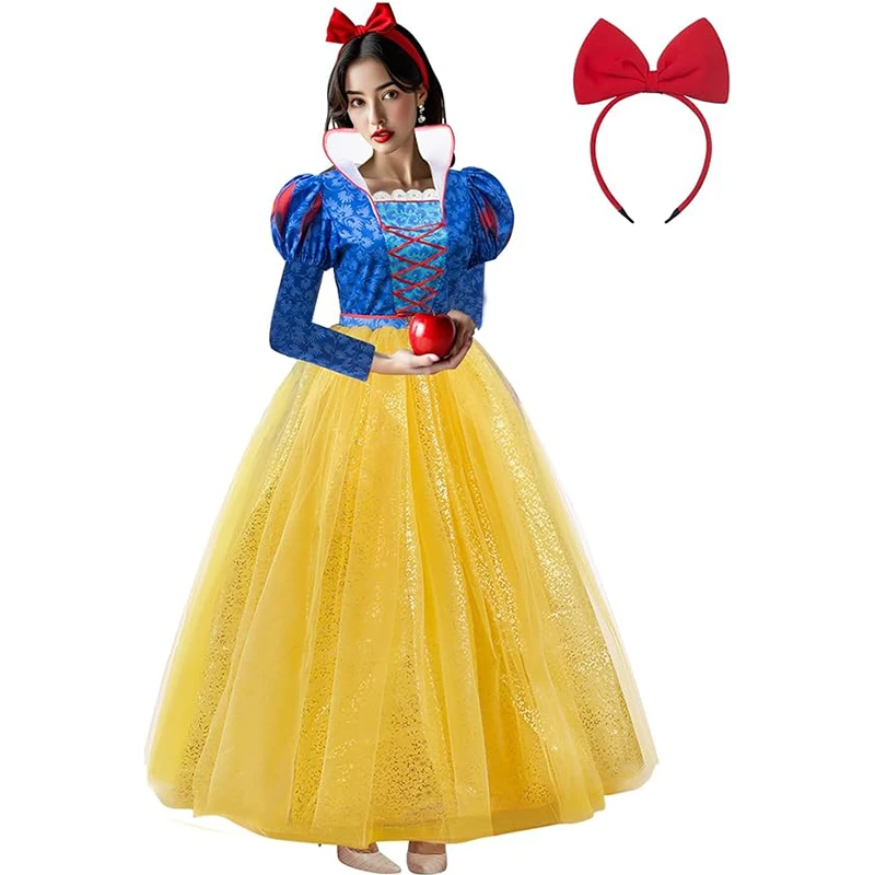 

Halloween Cosplay Costume Adult Costume Girls Movie Classic Role Play Princess Dress With Wand Crown Girls Party Dresses
