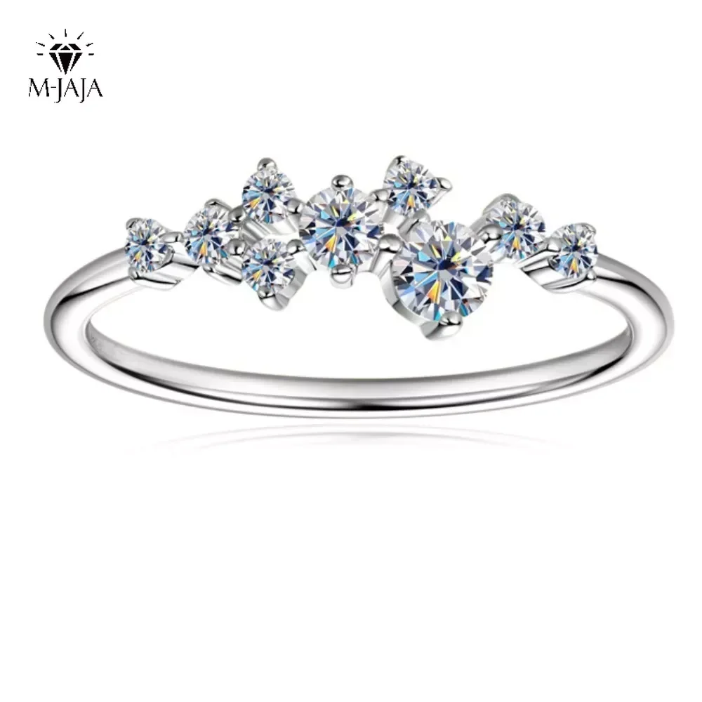 

M-JAJA Moissanite Diamond Wedding Band for Women D Color VVSI 925 Sterling Silver Rings Dating Ring Valentine's Day Jewelry Gift