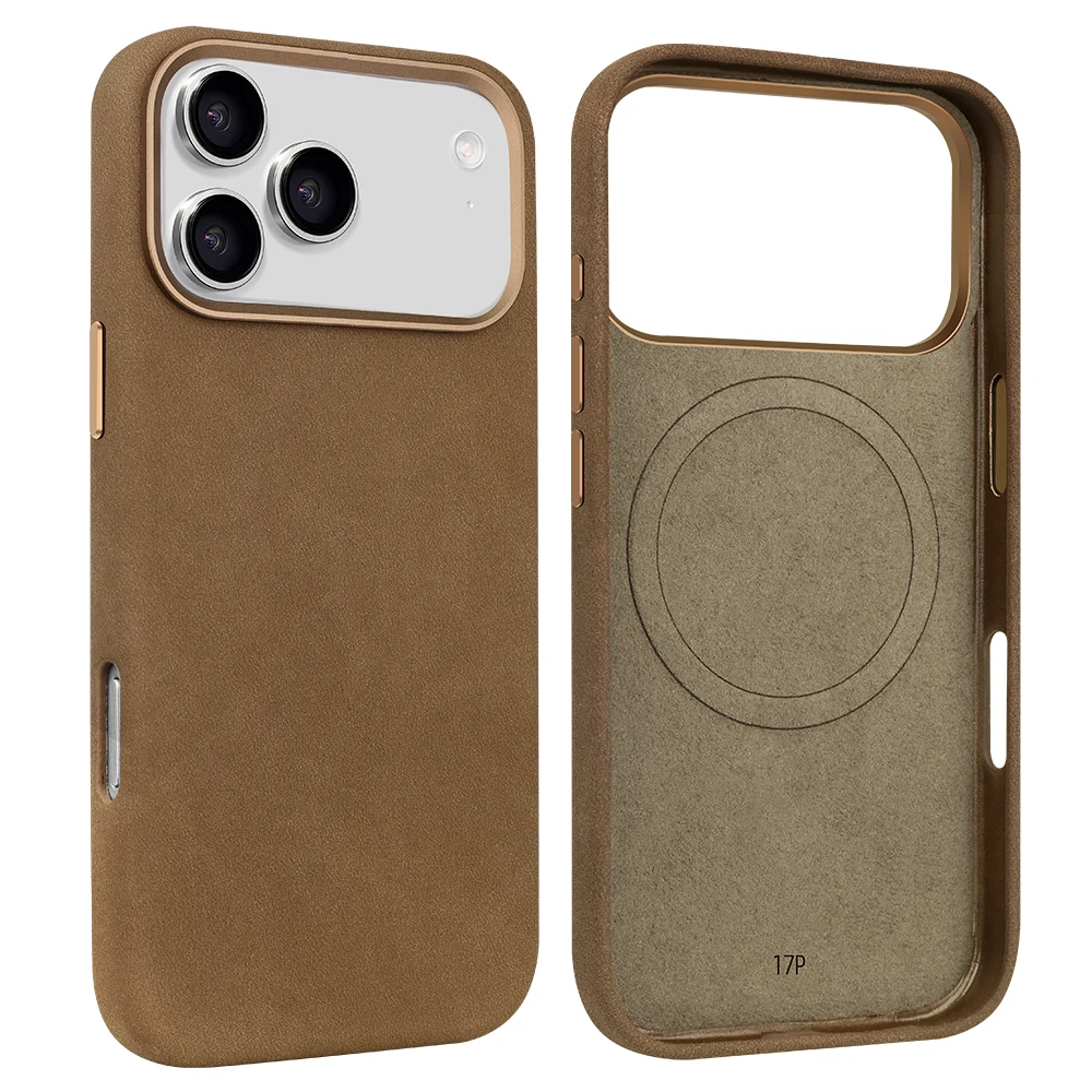 Funda de teléfono de gamuza para iPhone 17 pro con cubierta anticaída de carga inalámbrica magnética Compatible con iPhone 17 16 15 pro Max