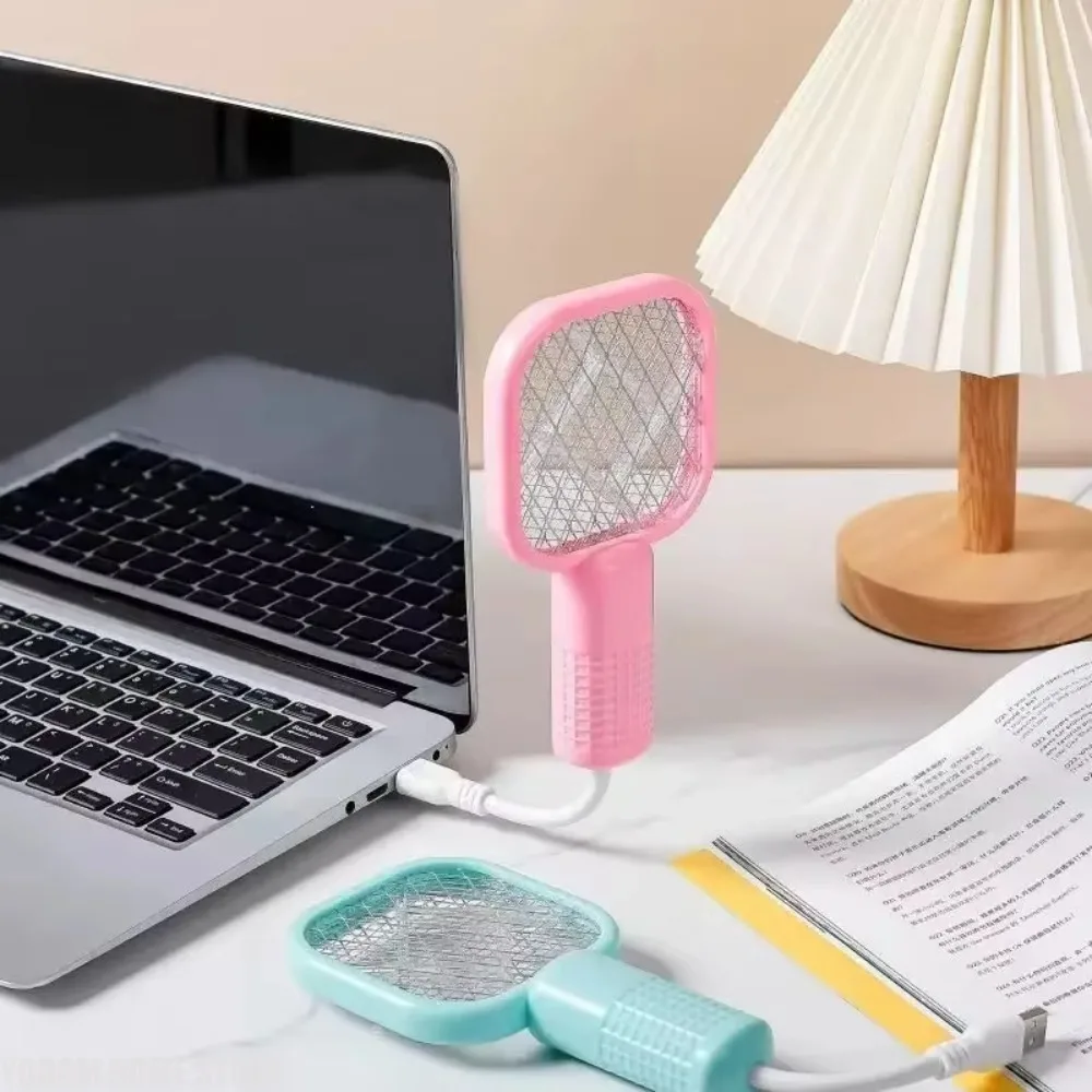2-in-1 USB Mosquito Killer Lamp Electric Mosquito Swatter Purple Light Mosquito Trap Portable Insect Killer for Home Outdoor Cam