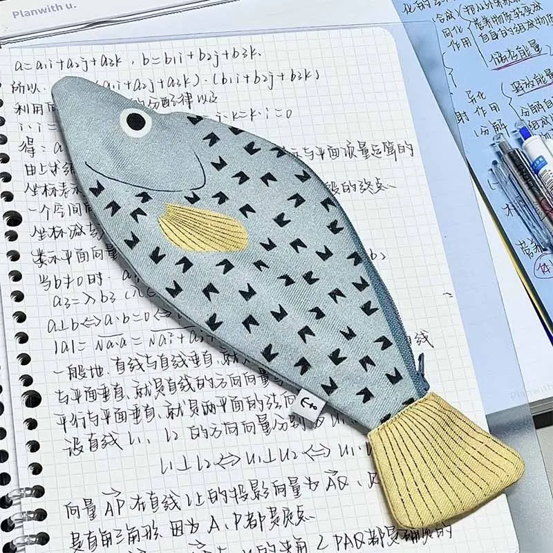 Kawaii Don Fish Small Fish Epinephelus Pen Bag Creative Thickened Storage Bag Funny Unique Student Stationery School Supplies