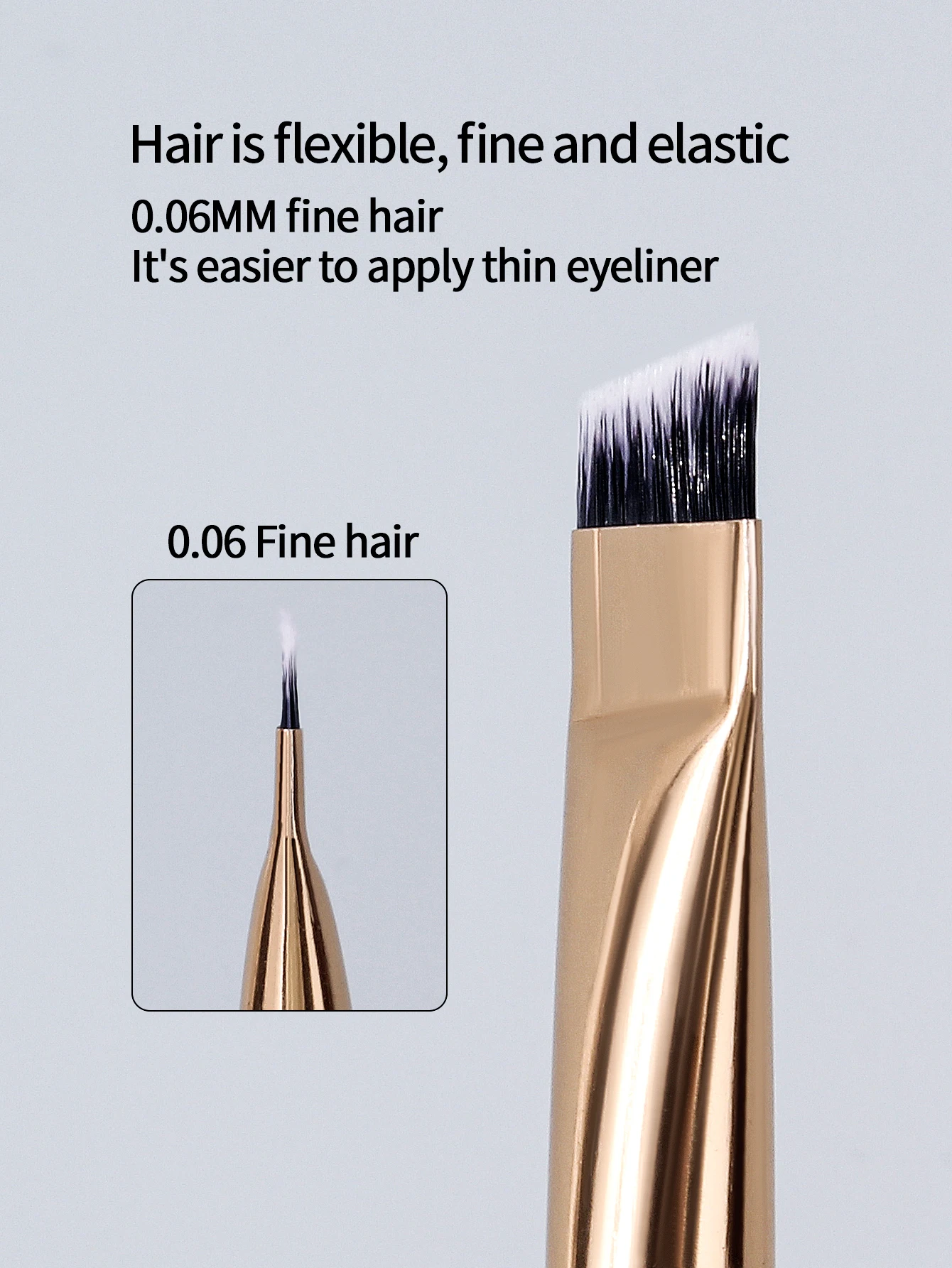 แปรงอายไลเนอร์สำหรับมือใหม่ ปี 2025, แปรงเขียนคิ้วแบบแบนและเฉียงบางเฉียบ, อุปกรณ์แต่งตาสำหรับมืออาชีพ, แปรงแต่งหน้า 2 ชิ้น