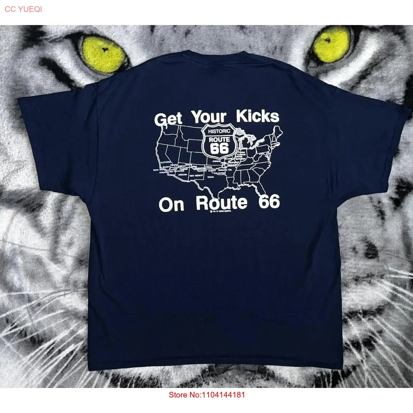 Rare Vintage 1992 Get Your Kicks On Rout 66 Puff prinT T Shirt Sz 2xl long or short sleeves vintage Washed Stretched Soft