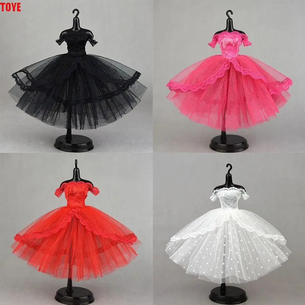 

Dress Up Doll Dress Tutu Dotted Evening Party Lace Dolls Clothes Prom Dress Mini Black Doll Princess Dress Doll Accessories