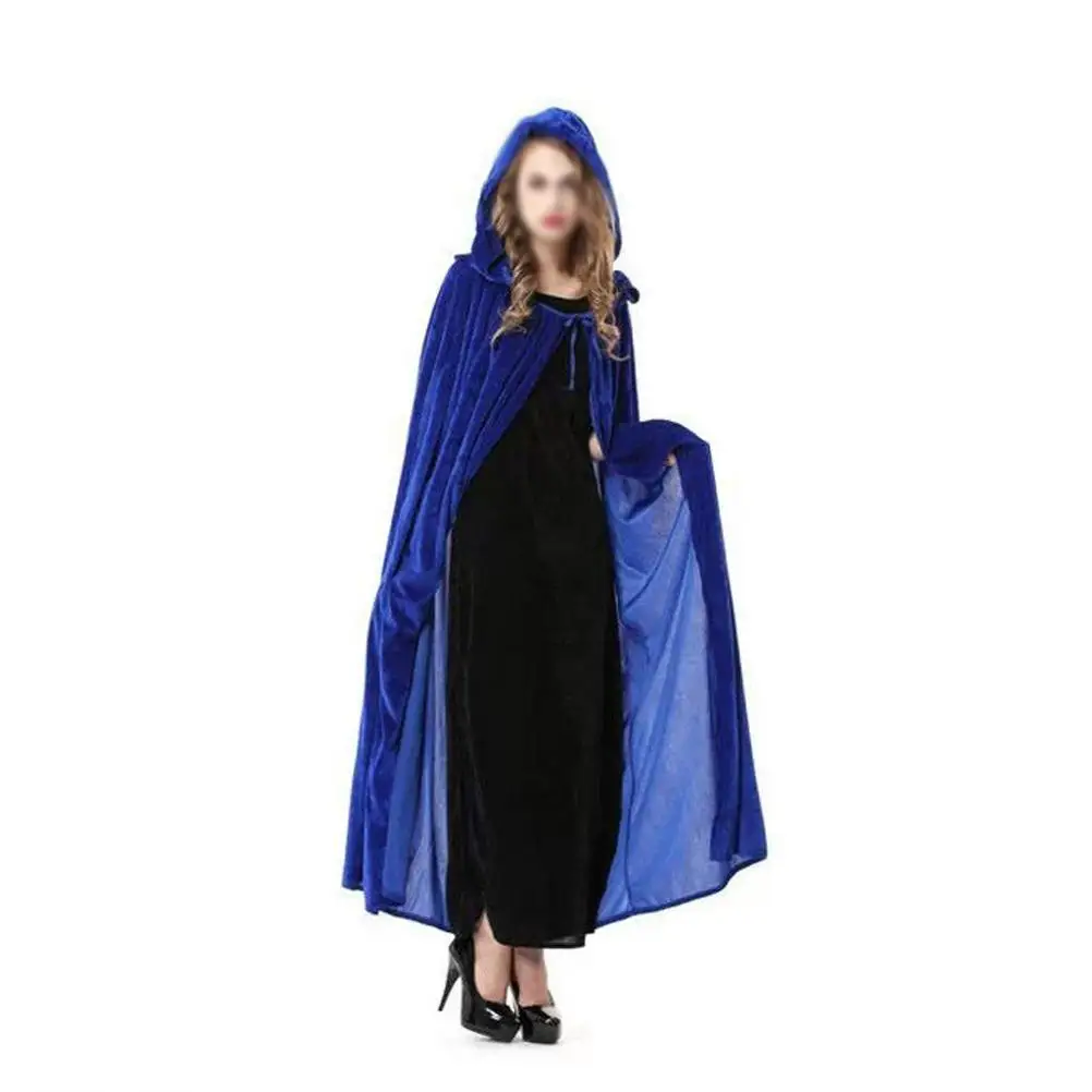เสื้อคลุมแม่มดเครื่องแต่งกายคอสเพลย์ฮาโลวีนเครื่องแต่งกาย Robe Cape Hooded Wizard Hooded Robe Wizard ยาว Premium Soft สวมใส่สบาย