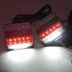 2Pcs Rear LED Submersible Trailer Tail Lights Kit Boat Marker Truck Waterproof For Replacement IP68 Rear Left Right LED