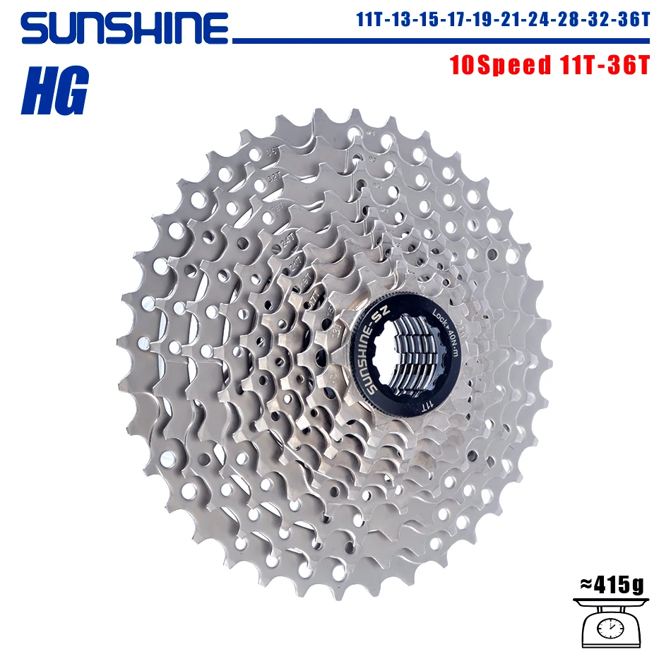SUNSHINE Fahrradkassette 8/9/10/11/12 Geschwindigkeit MTB Kettenrad 11T-32T/36T/40T/42T/46T/50T/52T HG Struktur Freilauf für SHIMANO/SRAM