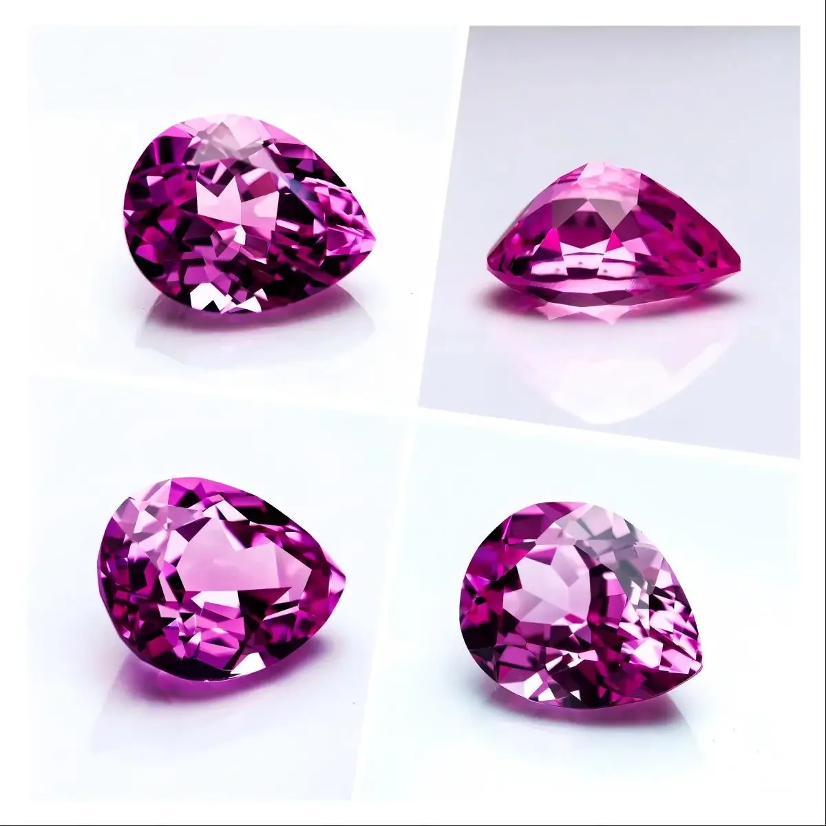 

Pear Shaped Lab Grown Sapphire Hot Pink and Royal Blue Color DIY Advanced Charms Jewelry Rings Earrings Making with Certificate