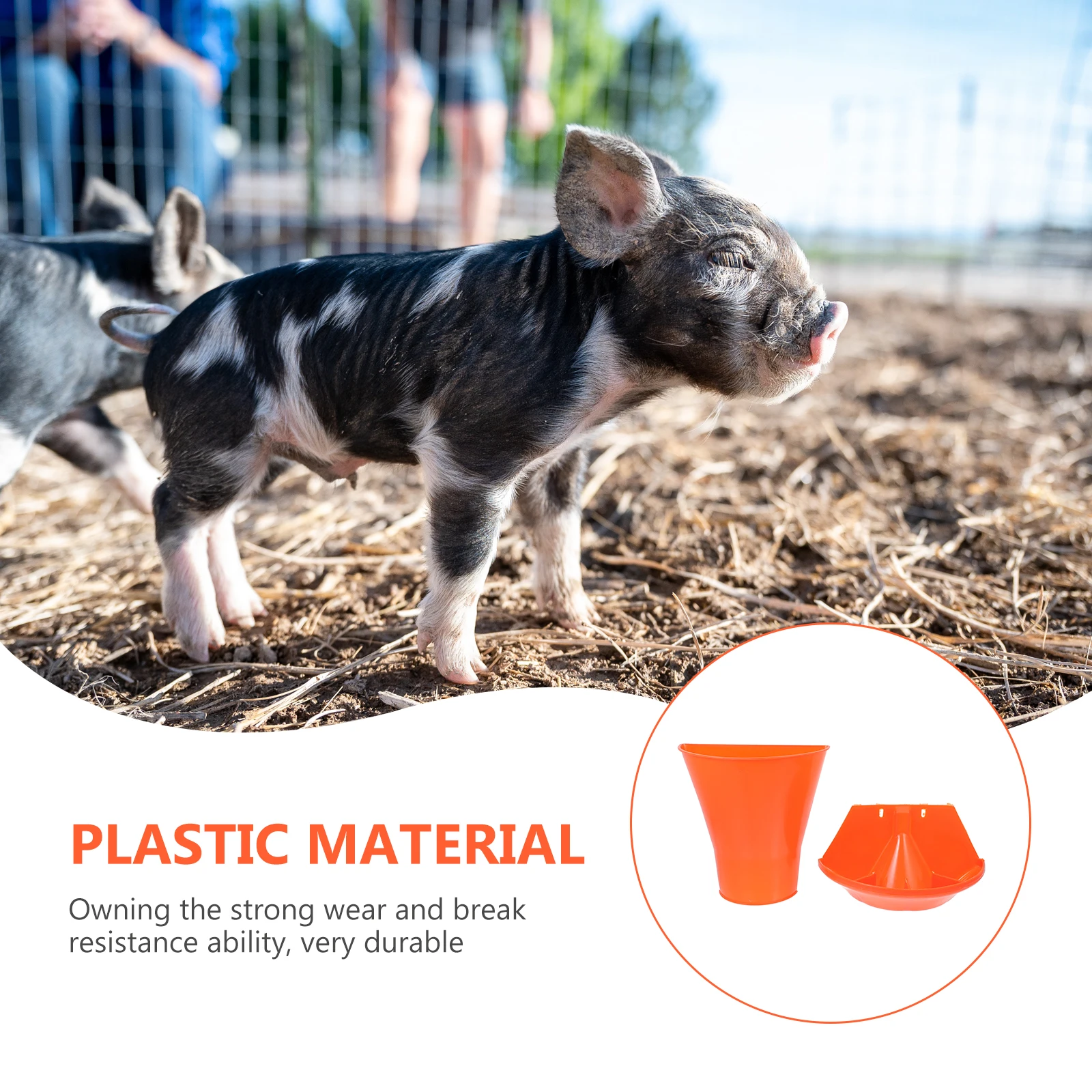 

1Pcs Farm Pig Manger High Durability Plastic Piglet Feeding Trough Spill Proof Design Livestock Feeding Container
