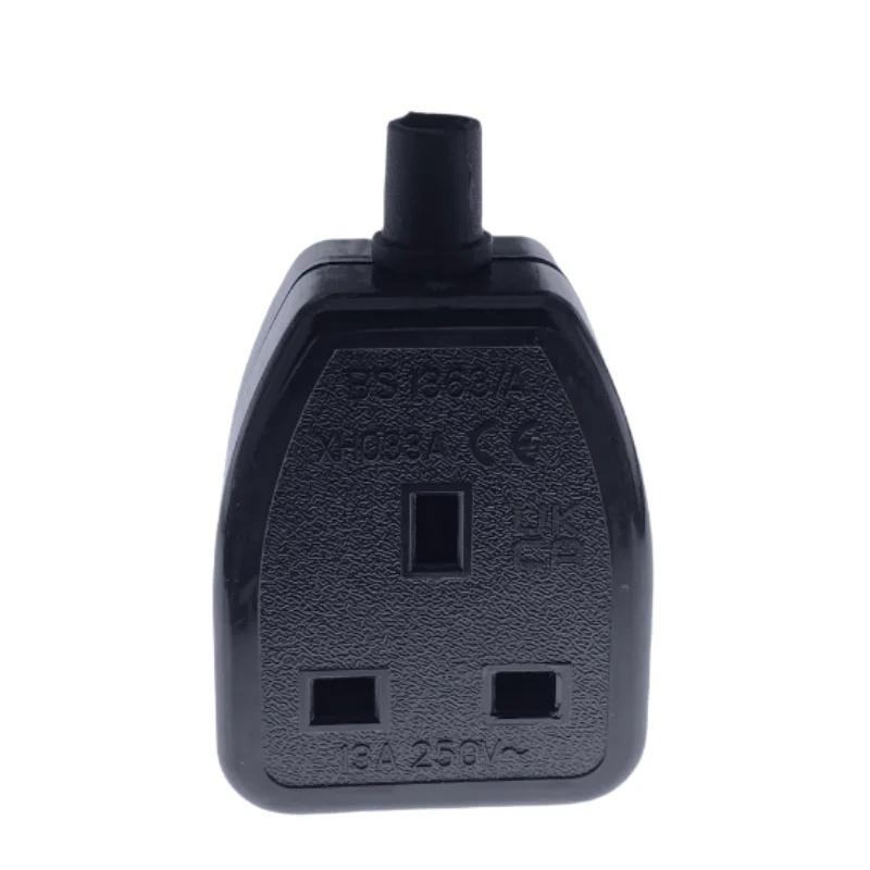 13A 250V UK British Standard Female Socket Power Adaptor Detachable Power Cord Cable Connector Socket White/Black