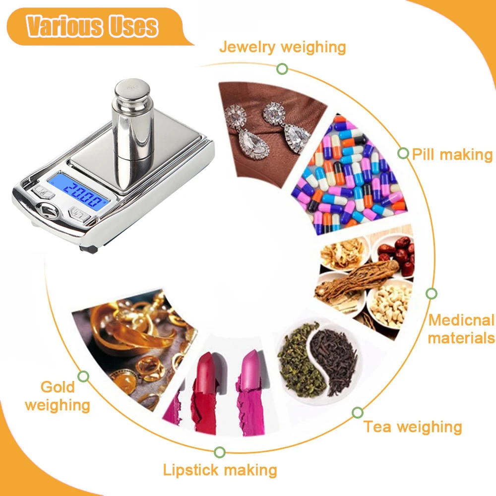 Mini Electronic Scale High Precision LCD Pocket Digital Scale for Jewelry Balance Gram For Kitchen Scale 200G-0.01G