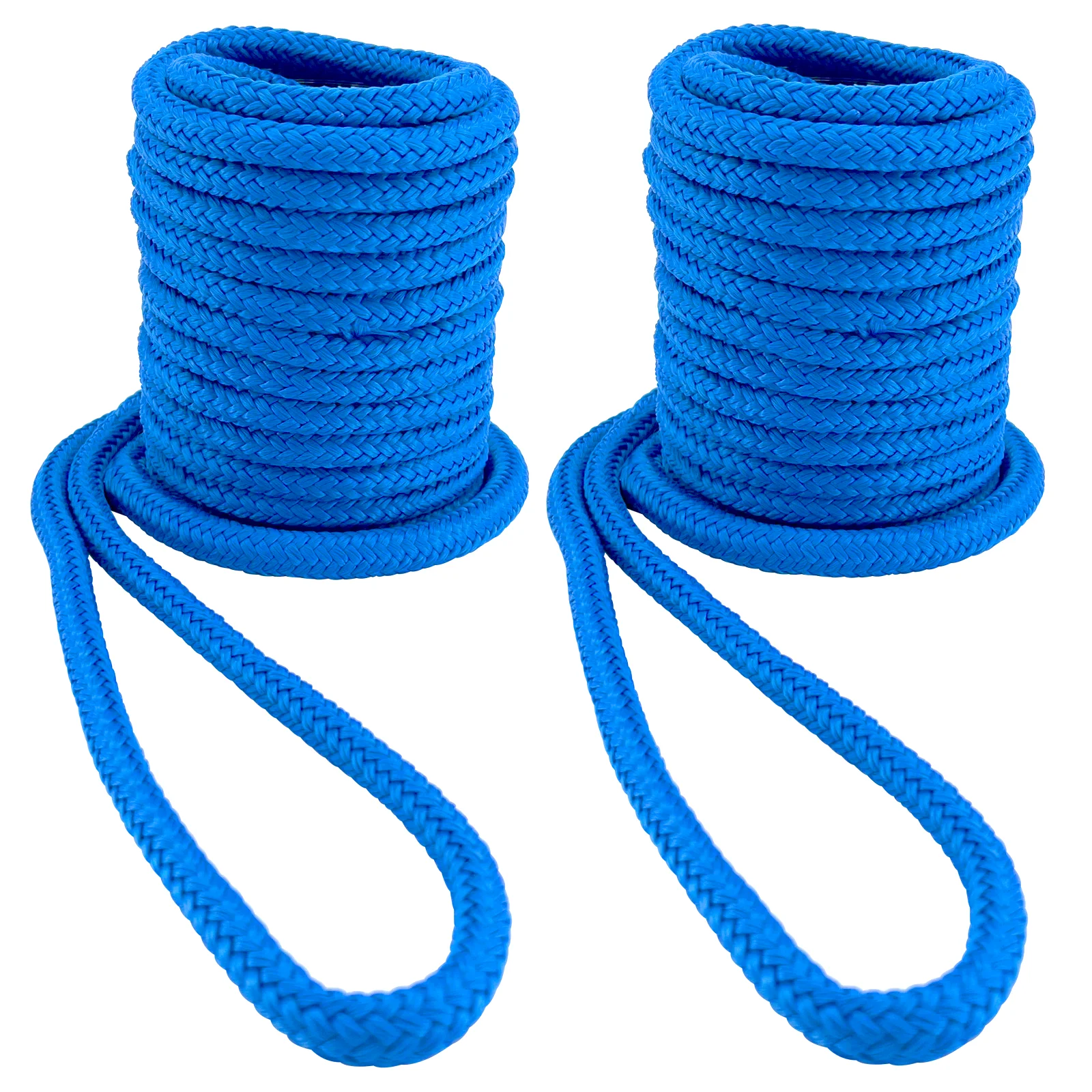 ISURE MARINE 2Pack 3/8” X 25’ Dock Lines Grade Double Braided Anchor Mooring Rope