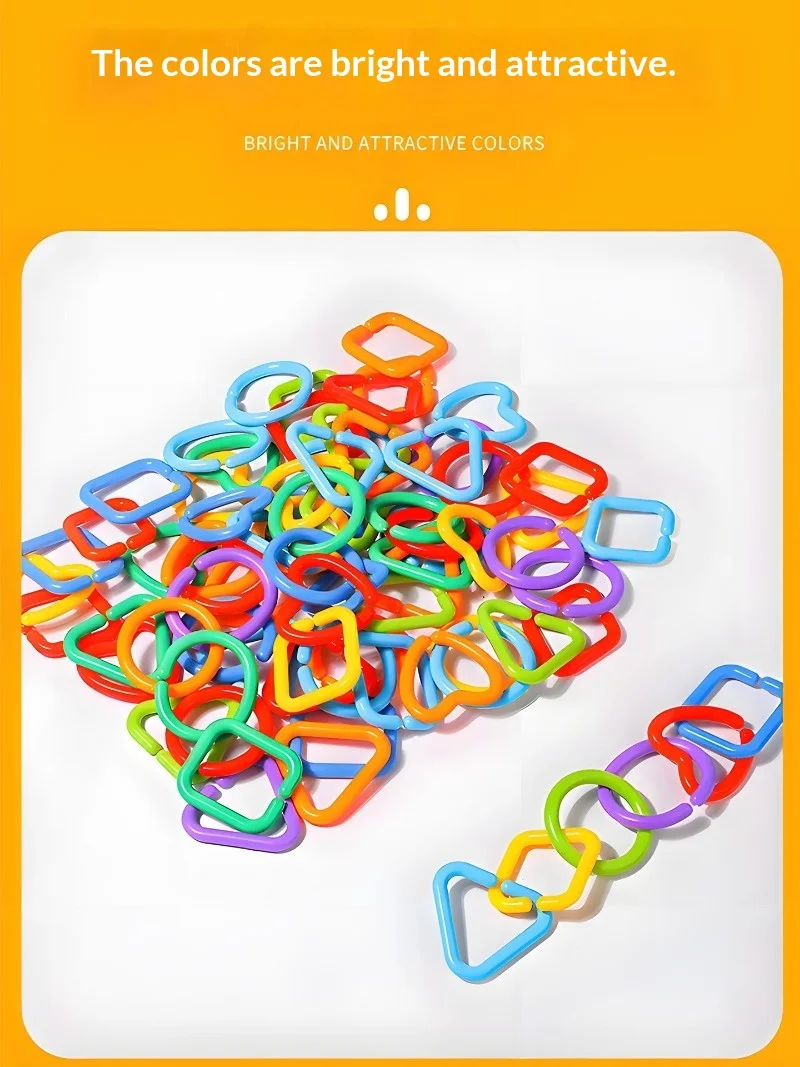 Blocos de construção intertravados de plástico para educação infantil, links de conexão geométricos, brinquedos de montagem para crianças.