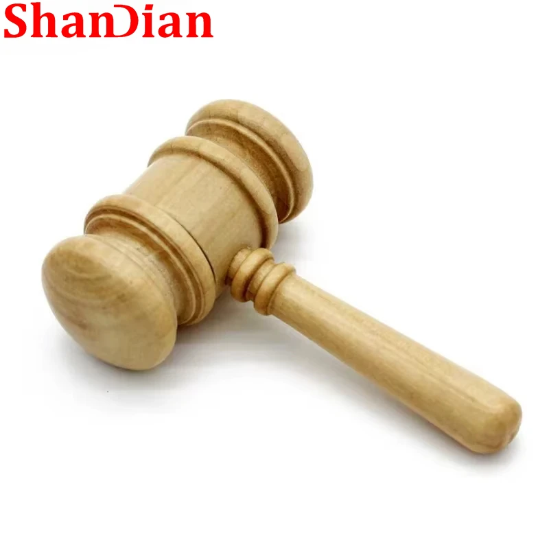 SHANDIAN Brand New Wooden Mallet USB 2.0 Flash Drive 64GB Fun Pen Drive 32GB 16GB 8GB Mini Creative Holiday Gift Memory Stick