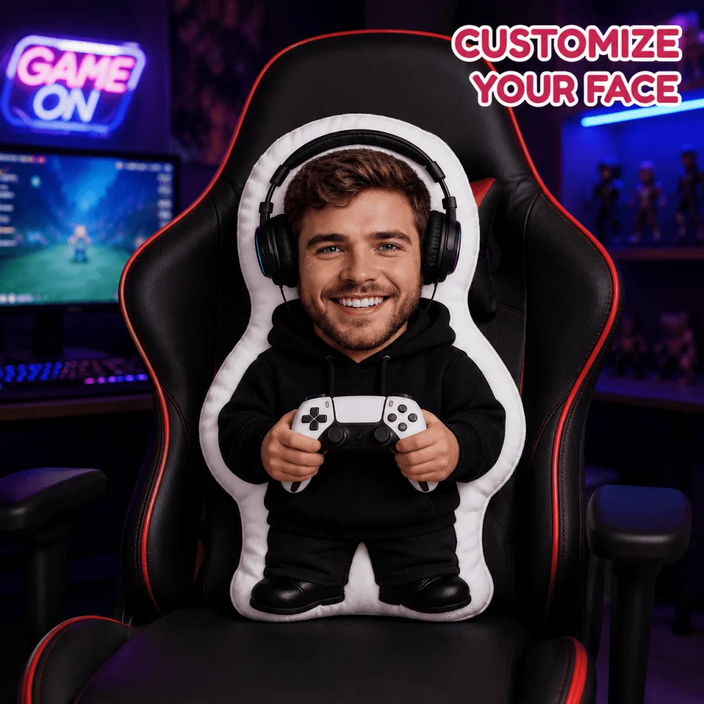 1Pc Game Style Custom Photo Throw Pillow, Personalized Double-Sided Design, Soft Plush Cushion with Insert, Perfect Gift