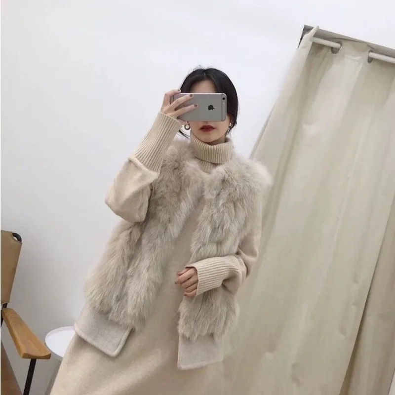 

Women Vest 2023 Fashion Autumn New In Sleeveless Coat Jacket Female Faux Fur Waistcoat Lady Winter Thicken Warm Garment