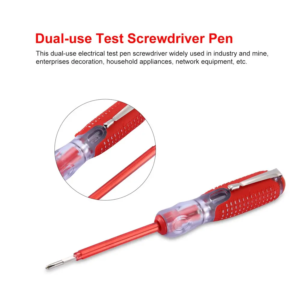 100-500V Detachable Dual-use Test Pen Screwdriver Durable Insulation Electrician Home Tool Test Pencil Electric Tester Pen Tool