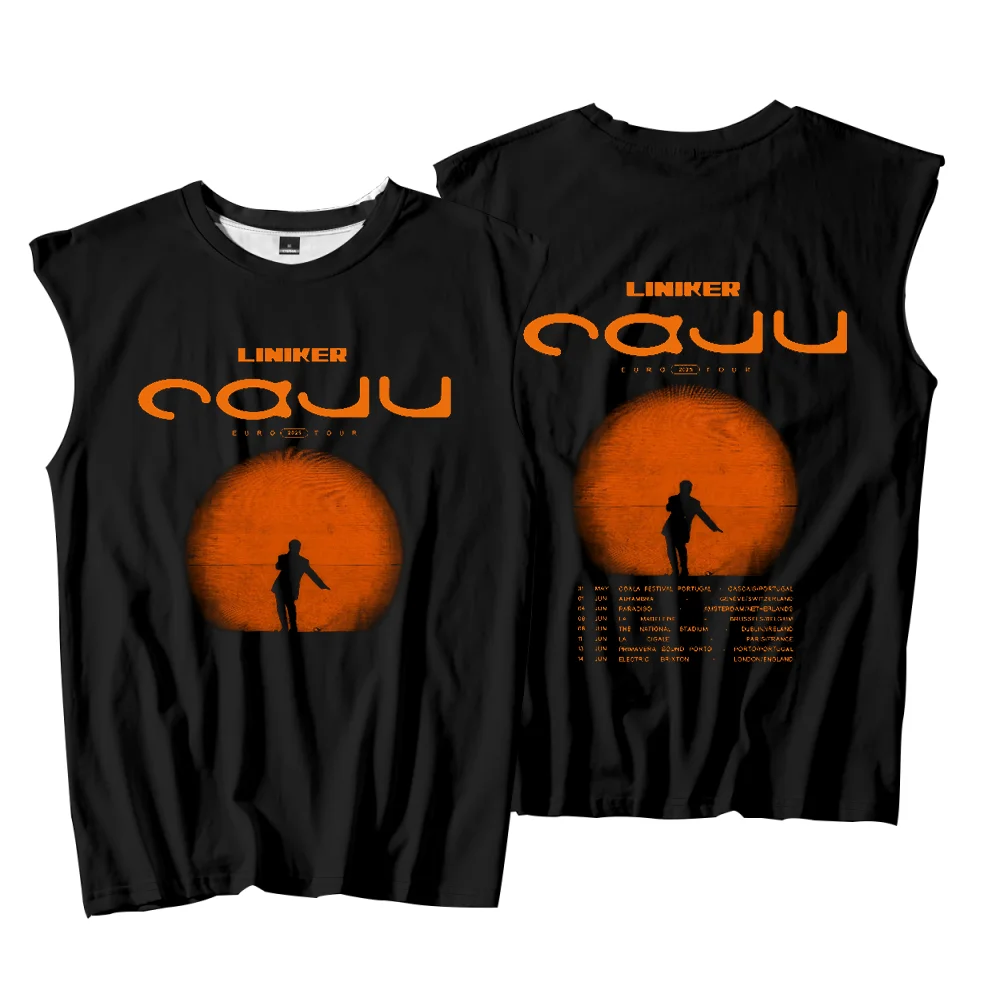 

Liniker CAJU Euro Tour 2025 sleeveless vest Women Men Tank Tops Women Men Streetwear