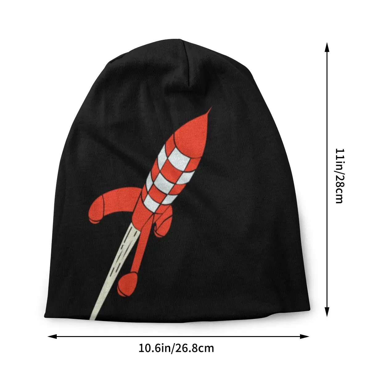 Destination Moon Rocket Bonnet Hat Knitting Hats Outdoor Skullies Beanies Hat Women's Adult Autumn Winter Warm Dual-use Caps