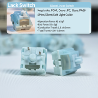 KTT Silent Lake Switch Silent Linear Switches 45gf 5Pin Hot-swappable Lubed POM Soft Light Guide PA66 Base For Mechanical