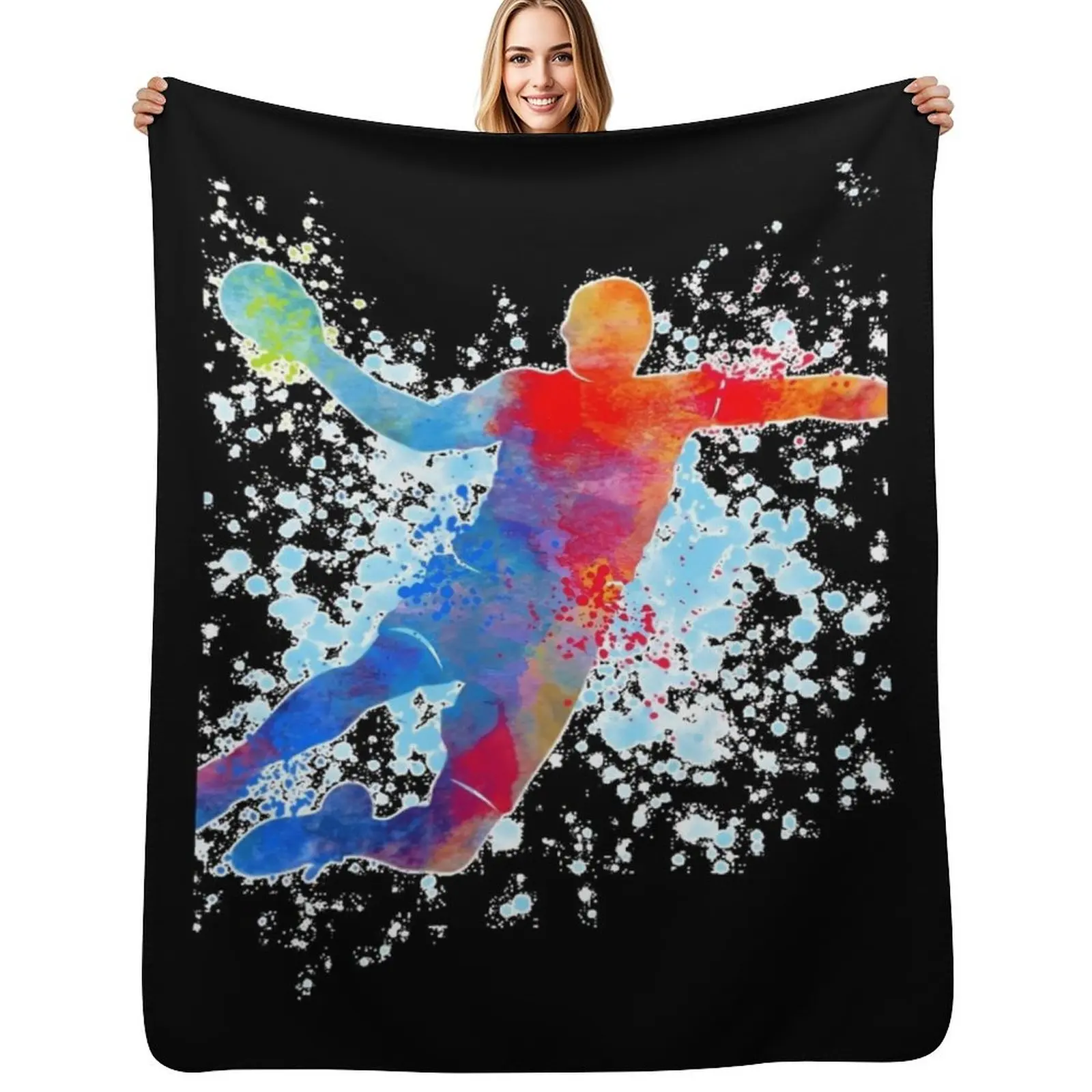 

Handball Player Throw Blanket Luxury Throw decorative Comforter Picnic Blankets