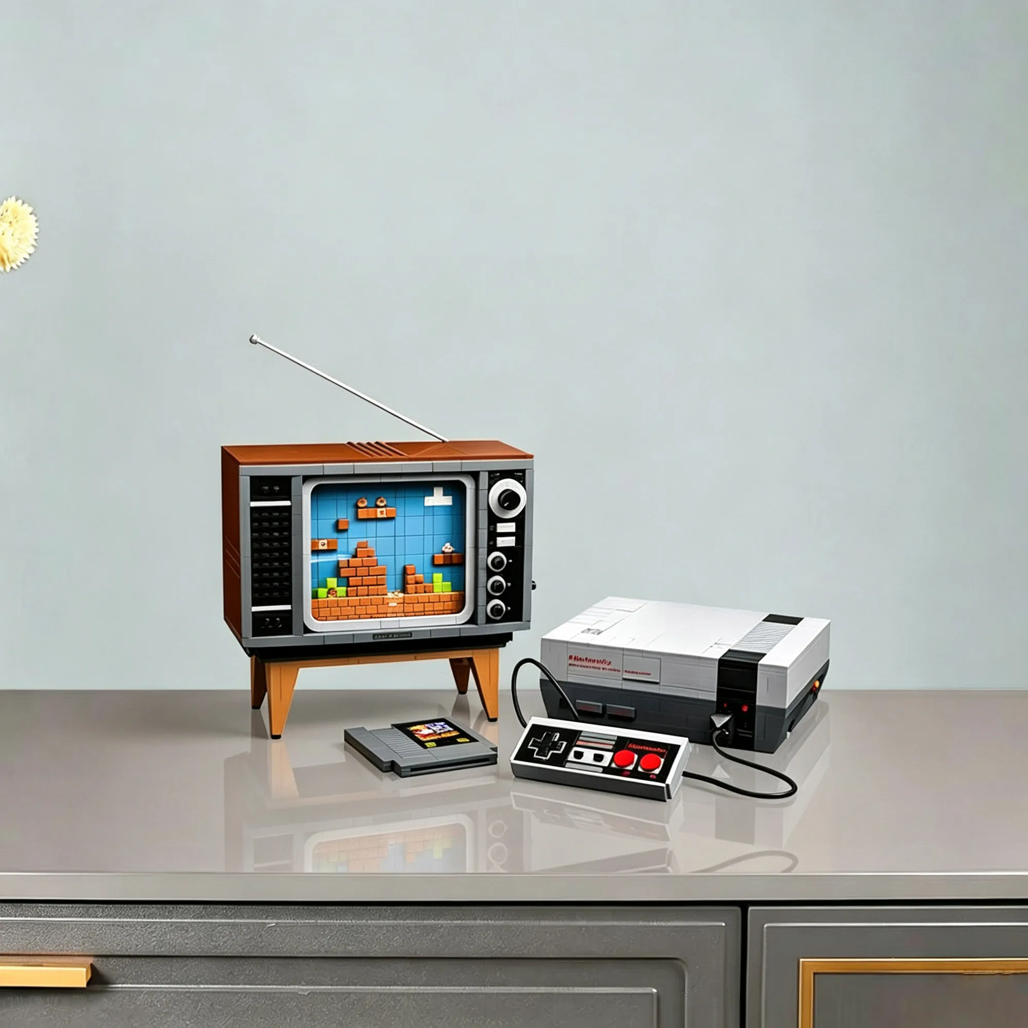Set di Blocchi da Costruzione Console di Gioco Retrò MOC, Modello di Macchina da Gioco TV Vintage, Giocattolo da Costruzione Fai-da-Te per Adulti, Regalo da Collezione 2646 pezzi