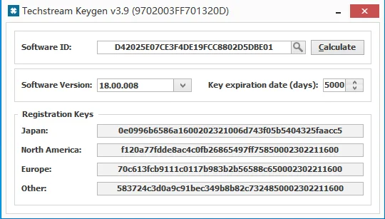 PASSCODE V4.6 for Techstream V18.00.008 Software Registration Keygen Calculator Smart Code Reset for Toyota for Lexus for Scion