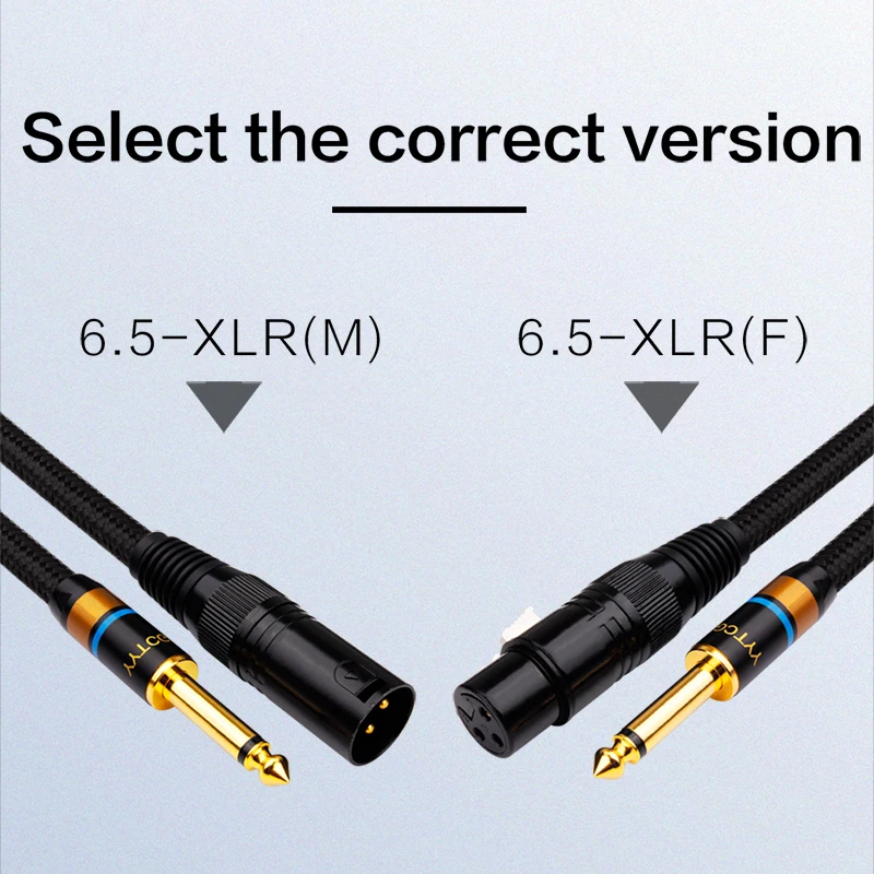 Microphone Cable XLR 3-Pin to Jack 6.5mm Mic Lead Aux Cord TRS 6.35 mm/6.5 mm Male to XLR Female Cord For Instrument Guitar