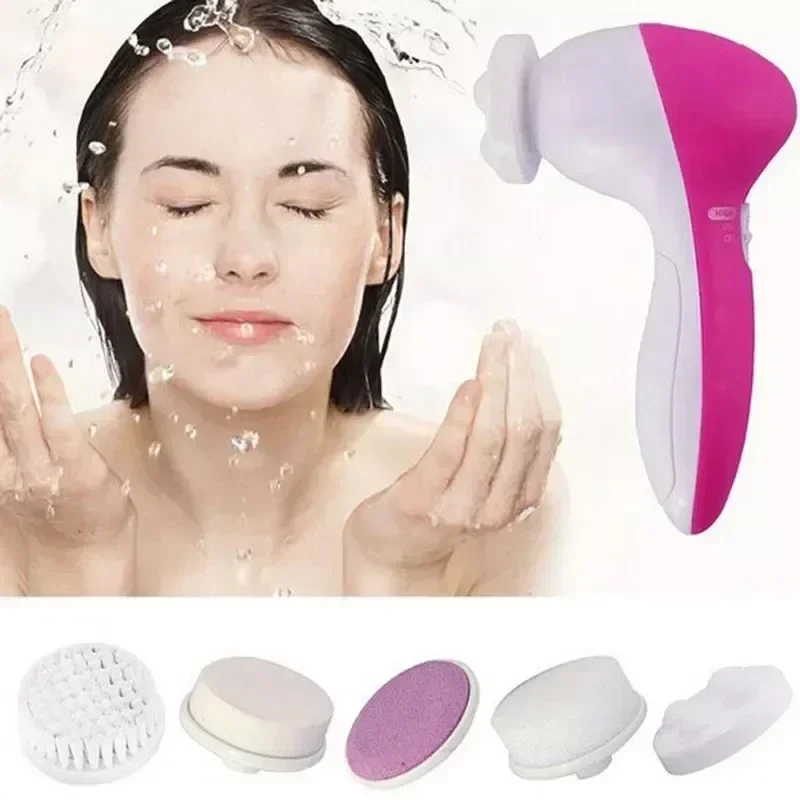 Facial Cleaner 5 IN 1 Face Cleansing Brush Wash Machine Spa Skin Care Massager Blackhead Cleaning Facial Cleanser Tools