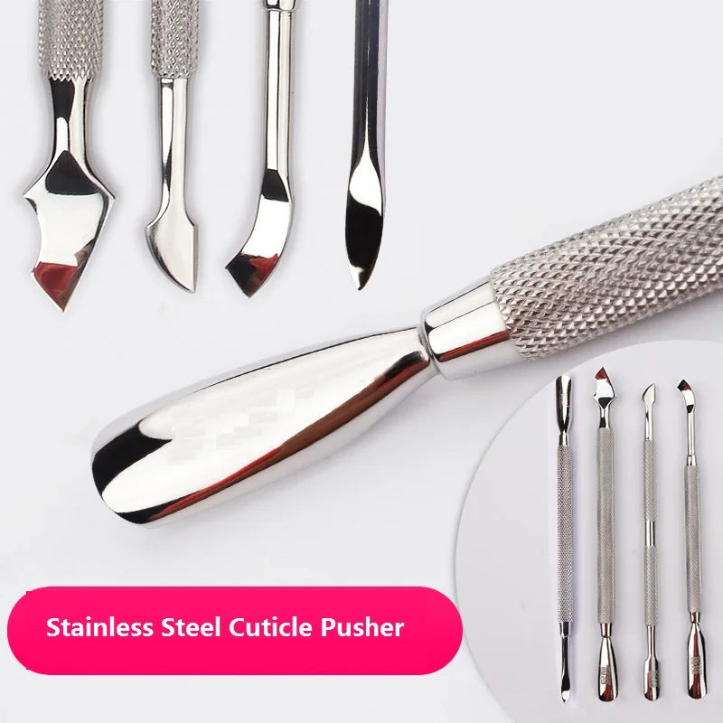 

Stainless Steel Manicure Cuticle Pusher Easy Nail Steel Pusher Remove Nail Polish Glue Pedicure Cuticle Shovel Barb Steel Tool