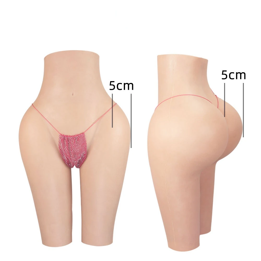 Silicone Hip Pants with Realistic Vagina Crossdresser Transgender Fake Enhancer Hip Lift 2.6CM/5 CM Artificial Silicone Pants