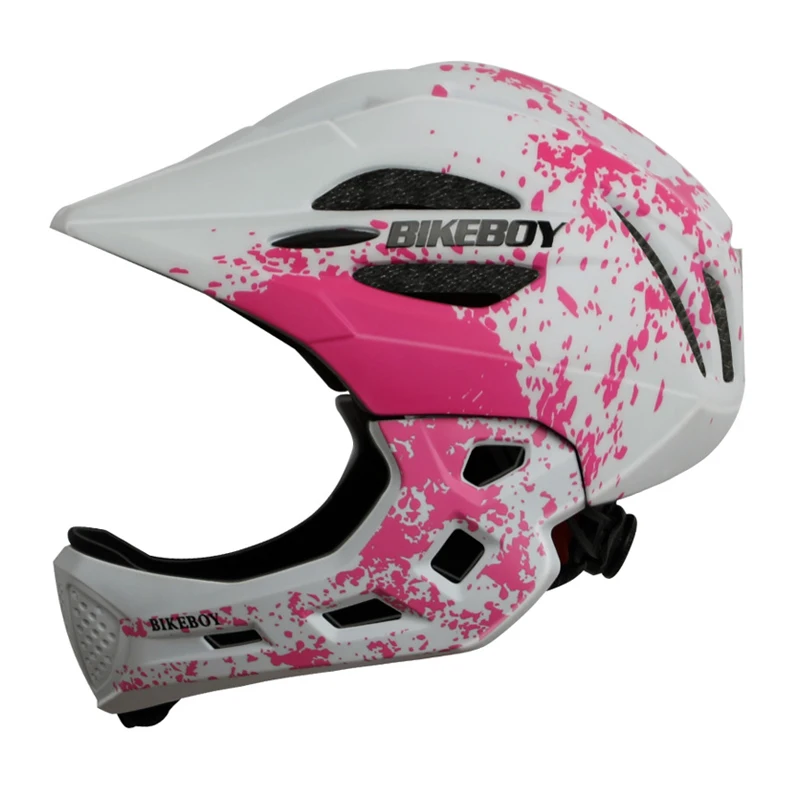 Graffiti pink&white Children's Bike Cycling Helmet Bicycle Riding Helmet Sliding Full-face Helmet Riding Protection Equipment