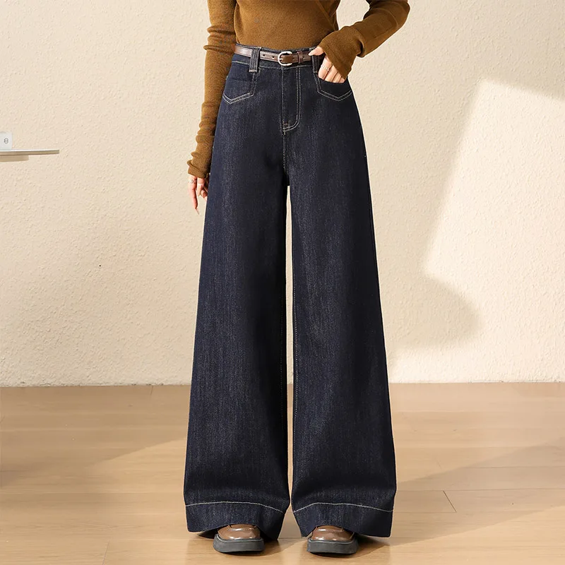 

Широкие джинсы с высокой талией, женские свободные прямые свободные брюки с грушевым узором, маленький размер, длина до пола, винтажные большие прямые брюки-трубы