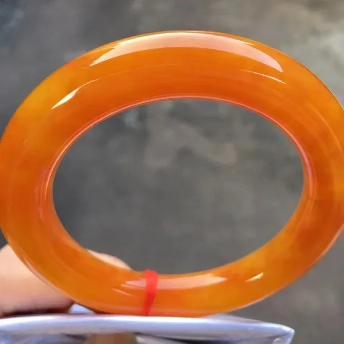 

Newest Natural Jadeite Jade Bracelet Ice Round Rod rare Yellow orange-Jade Delicate Bangles Handring Elegant Fine Jewelry