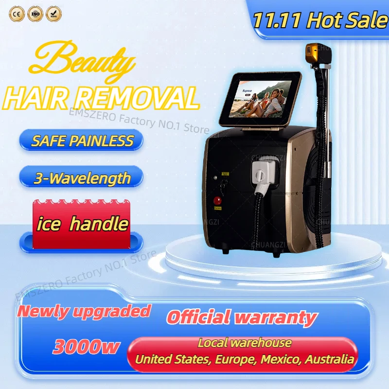 

Professional 808nm Diode Laser Remove Hair Machine Skin Rejuvenation Ice Titanium Painless Permanent Hair Removal Device