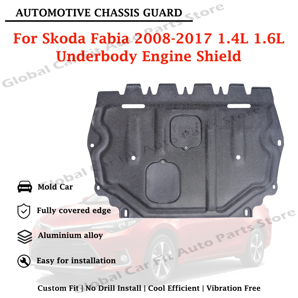 3D Custom Fit Mudproof Engine Skid Plate Under Engine Guard For Skoda Fabia 2008-2017 1.4L 1.6L Durable Anti-Collision