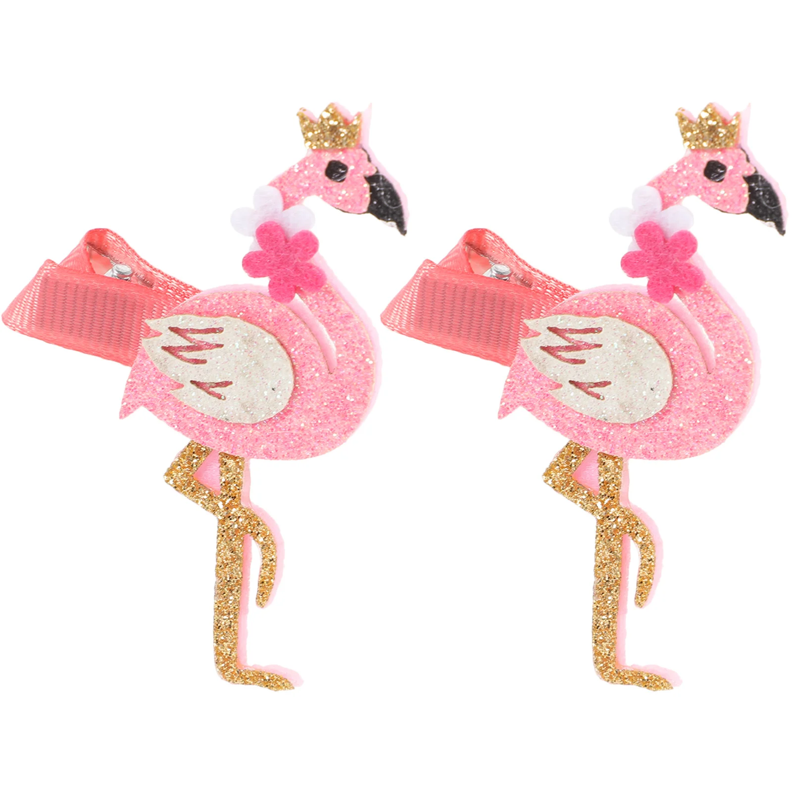 

2pcs Flamingo Shape Hair Clips For Premium Hairpins Smooth 'S Party Wedding Hair Accessories Pink