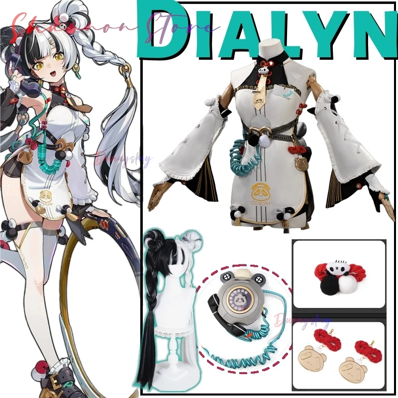 ديالين تأثيري حلي شعر مستعار Zenless منطقة صفر كرامبوس سلطة الامتثال فستان الشعر كوسبفريه للنساء الفتيات عيد الميلاد