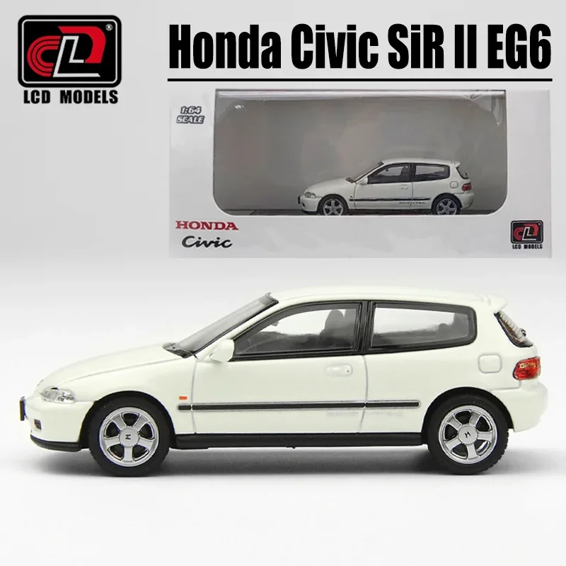 

ЖК-дисплей 1/64 Honda Civic SiR II EG6, игрушечный автомобиль из сплава, литая металлическая модель, подарки