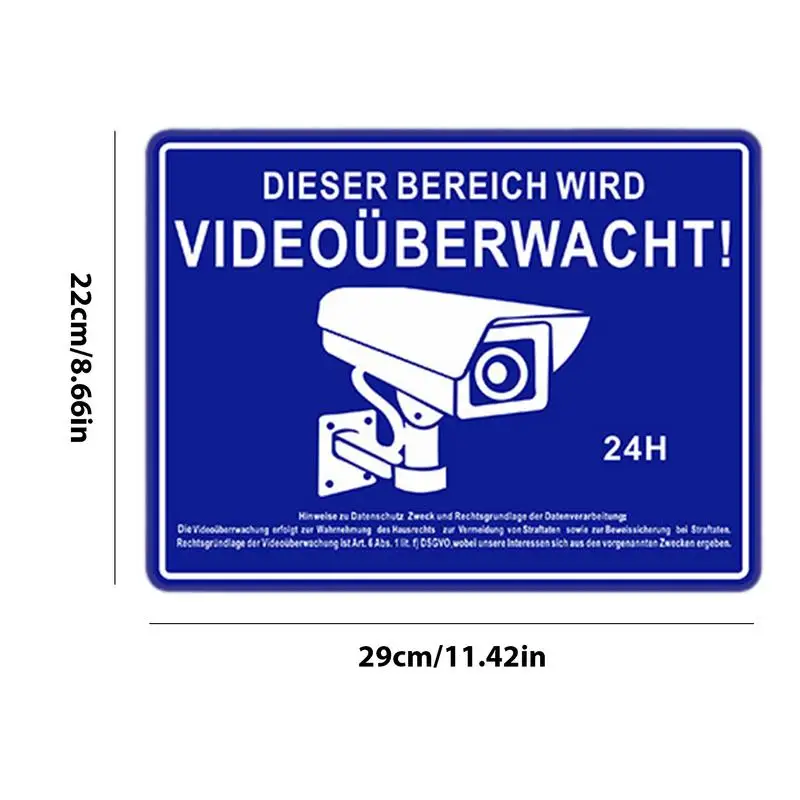 보안 카메라 표지판, 야외 보안 경고 표지판, 방수 관찰 라벨, 카메라 경보 시스템 스티커, 24 시간 접착