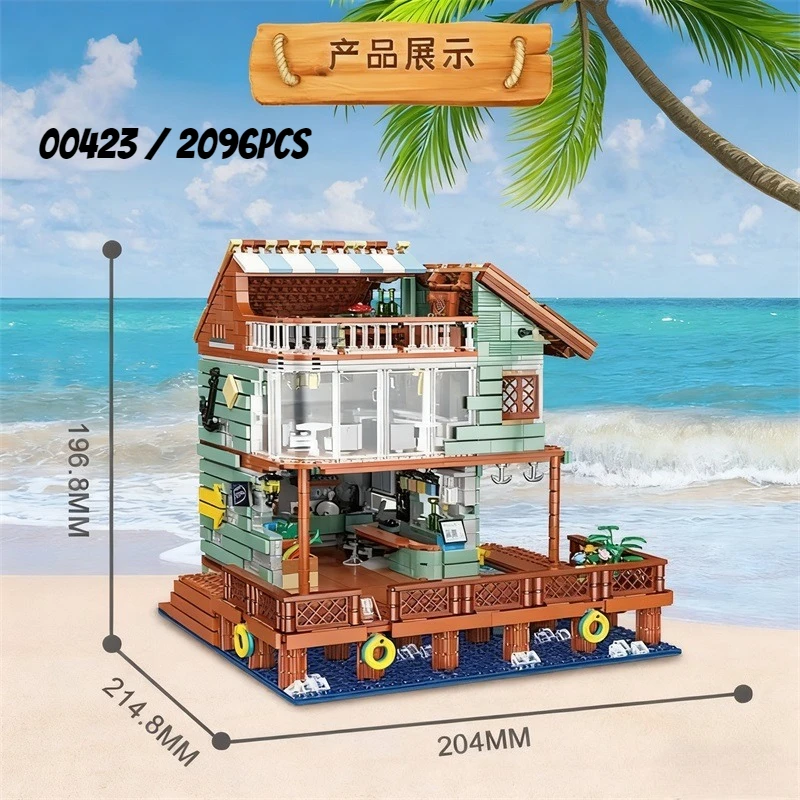 صياد رصيف ZHEGAO كتل ضوء منزل قوالب بناء المقصورة juguetes لتقوم بها بنفسك لعب لفتاة هدية الكبار هدية السنة الجديدة #3