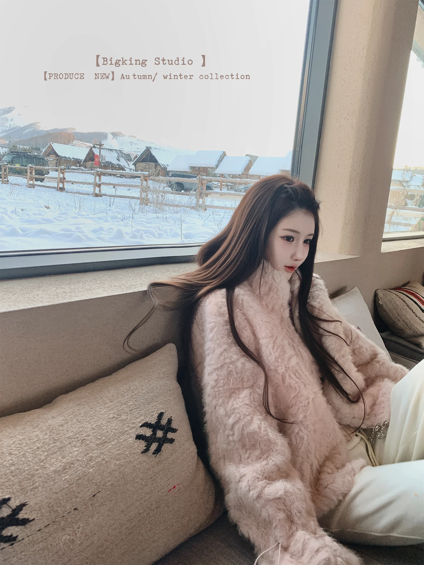 

Bigking Faux Fur Jaet Women's Winter Coat Inteated Leather And Fur ort Sle Long Sve Gentle Sle No Hat