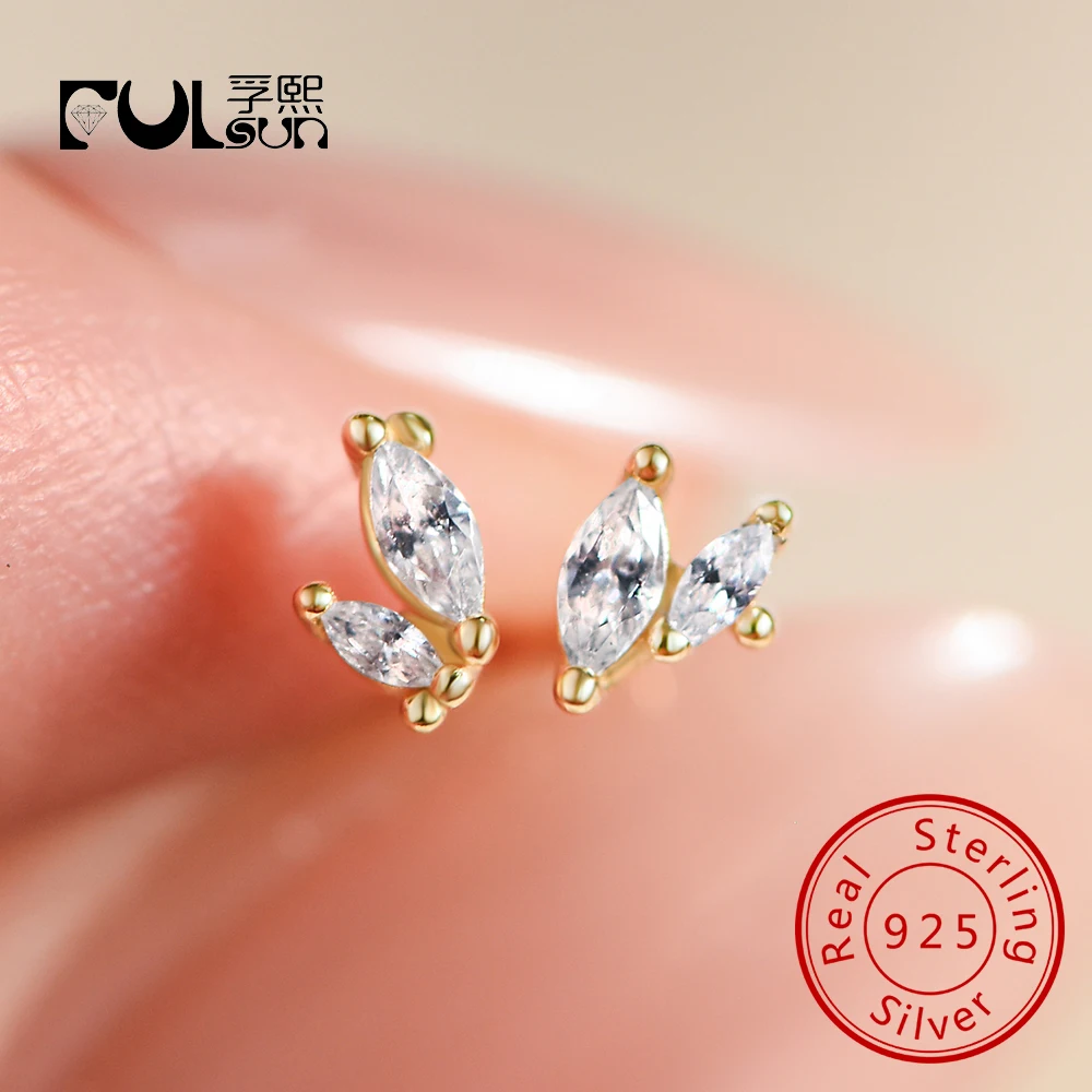 

Модные классические ювелирные изделия из стерлингового серебра 925, оптовая продажа, простые серьги-гвоздики с цирконом для женщин